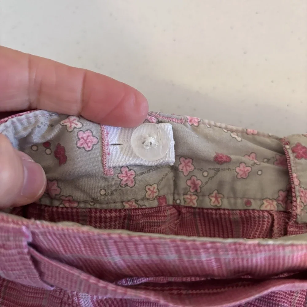 VTG Y2K Cherokee Pink Plaid Skirt Skort Shorts Pleated Girls Sz‎ 6-6X Adjustable